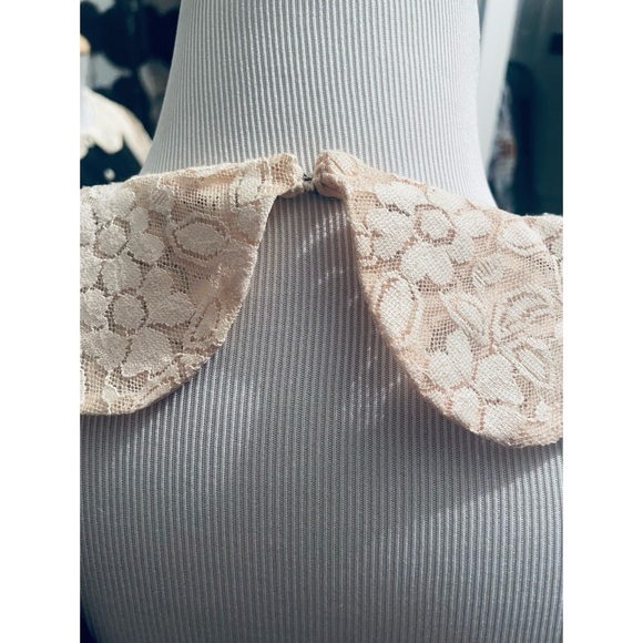 Unique Vintage black and cream dress size Large Medium - Picture 5 of 8